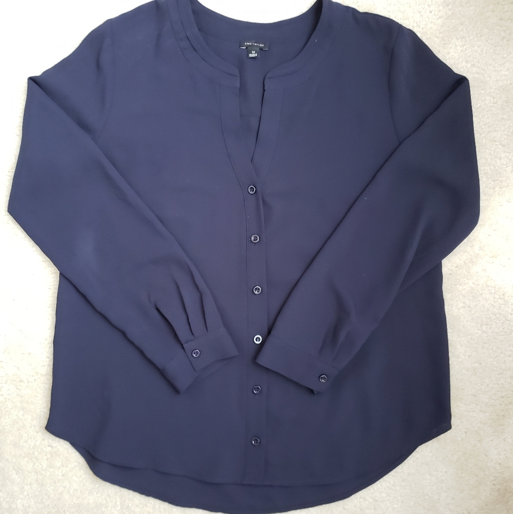 Ann Taylor Navy Blouse